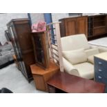 A LARGE QUANTITY OF VARIOUS FURNITURE TO INCLUDE PINE FARMHOUSE TABLE AND CHAIRS, SIDEBOARD,