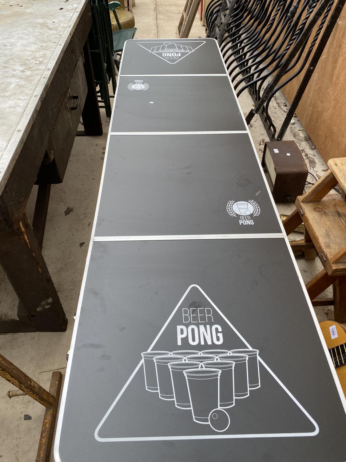 A FOLDING BEER PONG TABLE