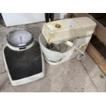 A KENWOOD CHEF MIXER AND AS FURTHER SET OF BATHROOM SCALES