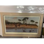 AN ANTHONY GIBBS MOUNTED PRINT 'EVENING ON THE GALANA' LIMITED EDITION 272/1000 WHOLESALE PRICE £120
