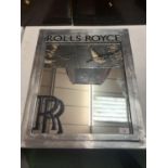 A LARGE CHROME ROLLS ROYCE MIRROR 50CM X 60CM