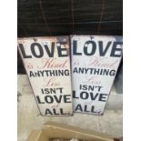 TWO ENAMEL LOVE SIGNS