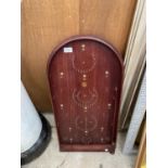 A VINTAGE WOODEN BAGATELLE GAME