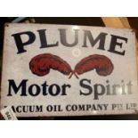 A 'PLUME MOTOR SPIRIT' METAL SIGN 20 CM X 30 CM