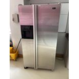 A MAYTAG AMERICAN STYLE FRIDGE FREEZER, BELIEVED IN WORKING ORDER BUT NO WARRANTY THIS ITEMS TO BE