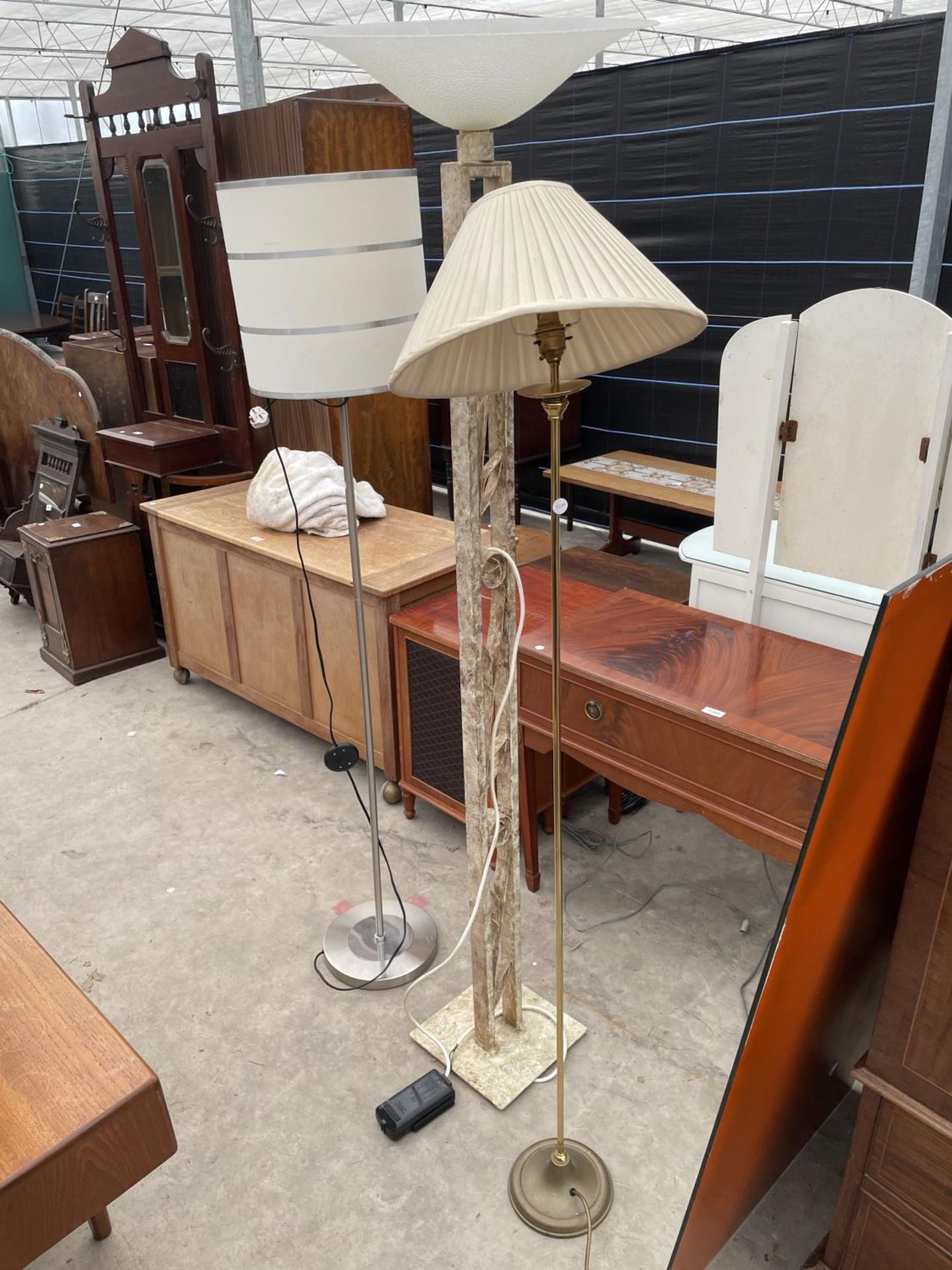 THREE VARIOUS STANDARD LAMPS