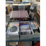 A LARGE ASSORTMENT IOF ITEMS TO INCLUDE COMPUTER GAMES, DVDS AND BRIEFCASES ETC