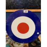 A ROUND METAL TARGET SIGN