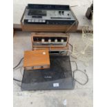 A VINTAGE SONY CASSETTE CORDER AND ARMTRONG AMP ETC