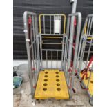 AN INDUSTRIAL STORAGE CAGE WITH WHEELS