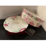 A ROYAL DOULTON ROSE CLOUDS LOW BOWL IN A PRESENTATION BOX