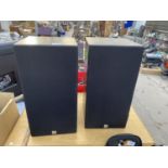 A PAIR OF KEF SPEAKERS BELIEVED IN WORKING ORDER BUT NO WARRANTY