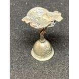 A MINIATURE SILVER ORNATE CHALICE MARKED 800