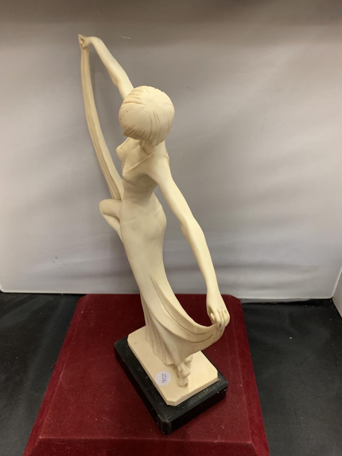 AN ART DECO STYLE FIGURINE SIGNED A SANTINI H:38CM - Image 3 of 8