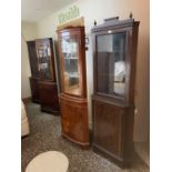 FOUR VARIOUS GLASS FRONTED CORNER CUPBOARDS THIS ITEMS TO BE COLLECTED FROM THE WAREHOUSE AT