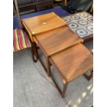 A NEST OF THREE RETRO TEAK G PLAN TABLES