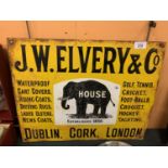 A J W ELVERY ENAMEL SIGN 50CM X 40CM