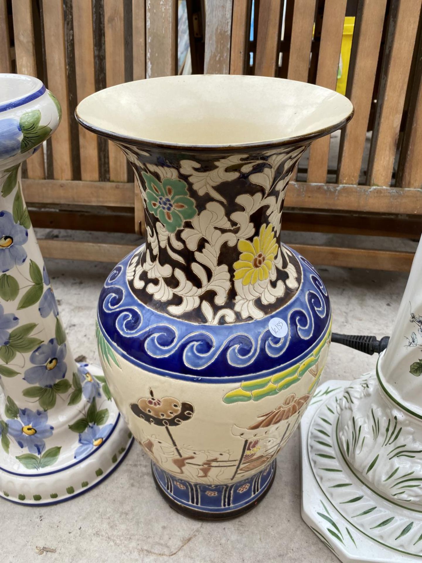 TWO JARDINAIRE STANDS AND TWO LARGE VASES - Image 3 of 5