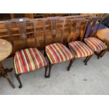 A SET OF FOUR EDWARDIAN MAHOGANY PARLOUR CHAIRS