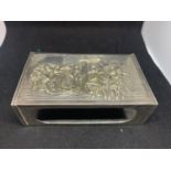 A CONTINENTAL SILVER LARGE ORNATE MATCHBOX COVER GROSS WEIGHT APPROXIMATELY 154 GRAMS