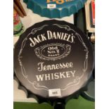 A RETRO WALL HANGING BOTTLE TOP SIGN 'JACK DANIELS' 35CM