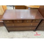 A STAG MINSTREL CHEST OF FOUR SHORT AND TWO LONG DRAWERS, 42" WIDE