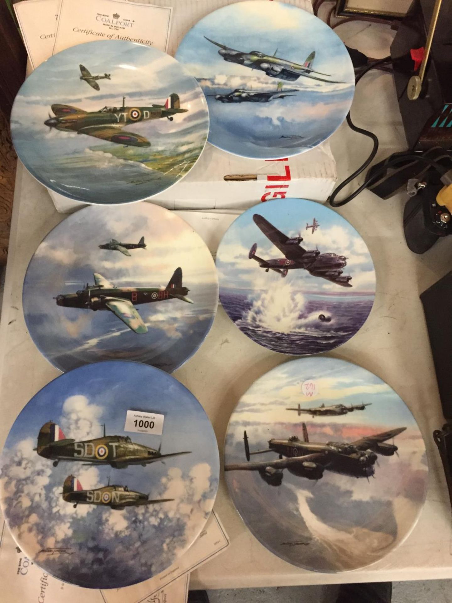 A COLLECTION OF SIX COLLECTORS PLATES DEPICTING VARIOUS AIRCRAFT