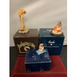 THREE BORDER FINE ARTS FIGURINES TO INCLUDE A CAT, MOUSE WITH SATSUMA AND SMALLER MOUSE EXAMPLE WITH
