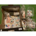 A BOX OF ASSORTED STAMPS