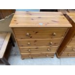 A MODERN PINE CHEST OF FOUR DRAWERS W: 30 INCHES