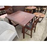 A DRAW-LEAF DINING TABLE (33" X 30") AND THREE CHAIRS