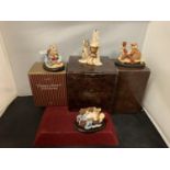 FOUR MOUSE FIGURINES THREE COUNTRY ARTISTS AND ONE BORDER FINE ART