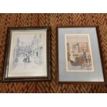 TWO FRAMED PRINTS ONE BEING A SIGNED LIMITED EDITION BY G W BIRKS AND THE OTHER 'VISITING