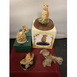 FIVE VARIOUS MOUSE RELATED CERAMICS THREE BOXED