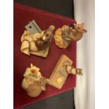 FOUR AYNSLEY MOUSE FIGURINES