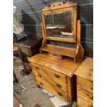 A VICTORIAN SATINWOOD DRESSING CHEST, 36" WIDE