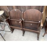 TWO BENTWOOD CINEMA/THEATRE SEATS NUMBERED 17 AND 3 ( ALSO 15,19 AND 21)