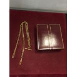 A 9 CARAT GOLD WATCH CHAIN WITH PRESENTATION BOX APPROXIMATELY 12 GRAMS