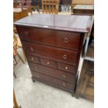 A STAG MINSTREL CHEST OF THREE SHORT AND FOUR LONG DRAWERS, 32" WIDE