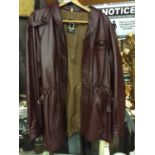 A RETRO REAL LEATHER ZIPPED MEN'S JACKET SIZE 44/54