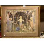 A VINTAGE RELIGIOUS GILT FRAMED PRINT 'ALL THINGS BRIGHT AND BEAUTIFUL'