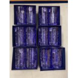 SIX BOXES EACH CONTAINING TWO ROYAL DOULTON FINEST CRYSTAL TALL TUMBLERS