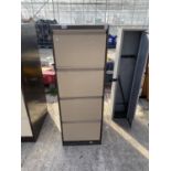 A FOUR DRAWER METAL FILING CABINET