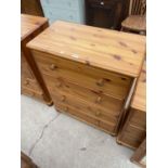 A MODERN PINE CHEST OF FOUR DRAWERS, 30" WIDE