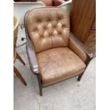 A PARKER KNOLL STYLE FIRESIDE CHAIR