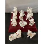 AN ASSORTMENT OF AYNSLEY ANIMAL SHAPED TRINKET BOXES