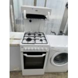 A WHITE BEKO FREE STANDING COOKER BELIEVED IN WORKING ORDER BUT NO WARRANTY