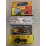 A COLLECTION OF FIVE BOXED DINKY TOYS FOUR BEING TRUCKS