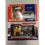 TWO BOXED CORGI LIMITED EDITION TRACTOR UNITS PRESTONS OF POTTO AND JACK RICHARDS & SON