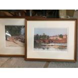 TWO WOODEN FRAMED LIMITED EDITION PRINTS SIGNED 'GEORGE THOMPSON'